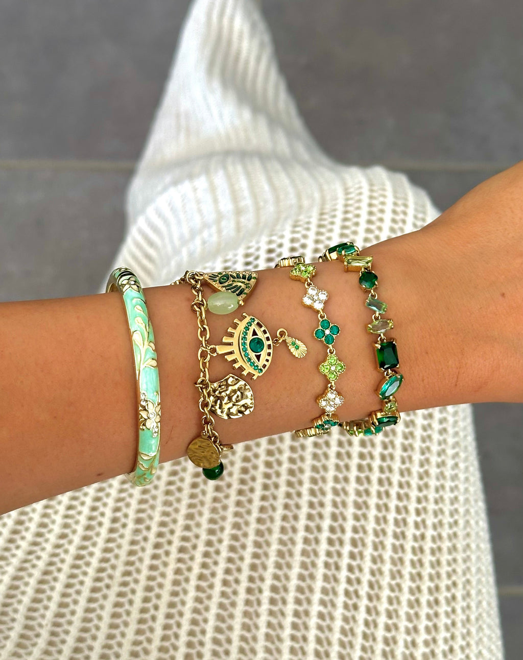 Bracelet Clover Green