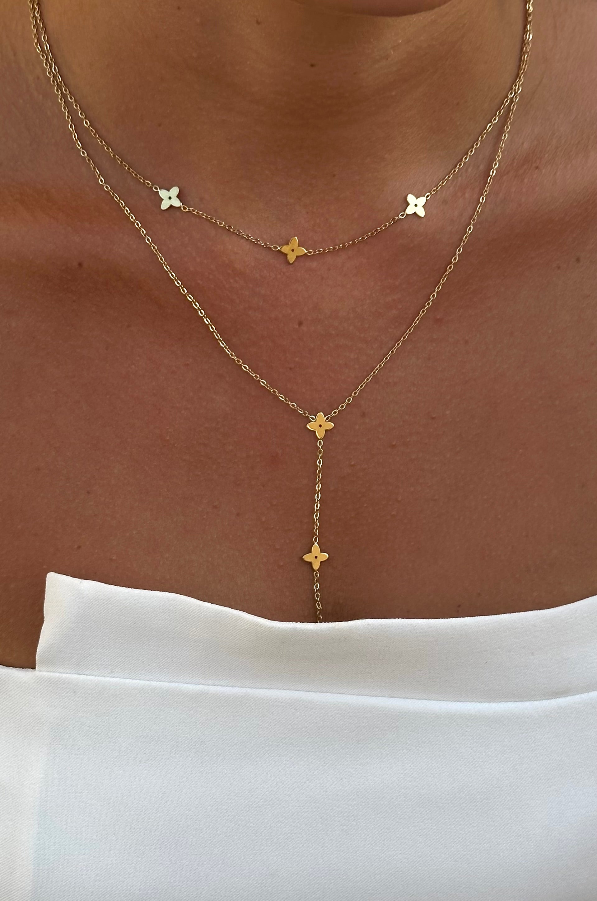 Collier Trèfles double