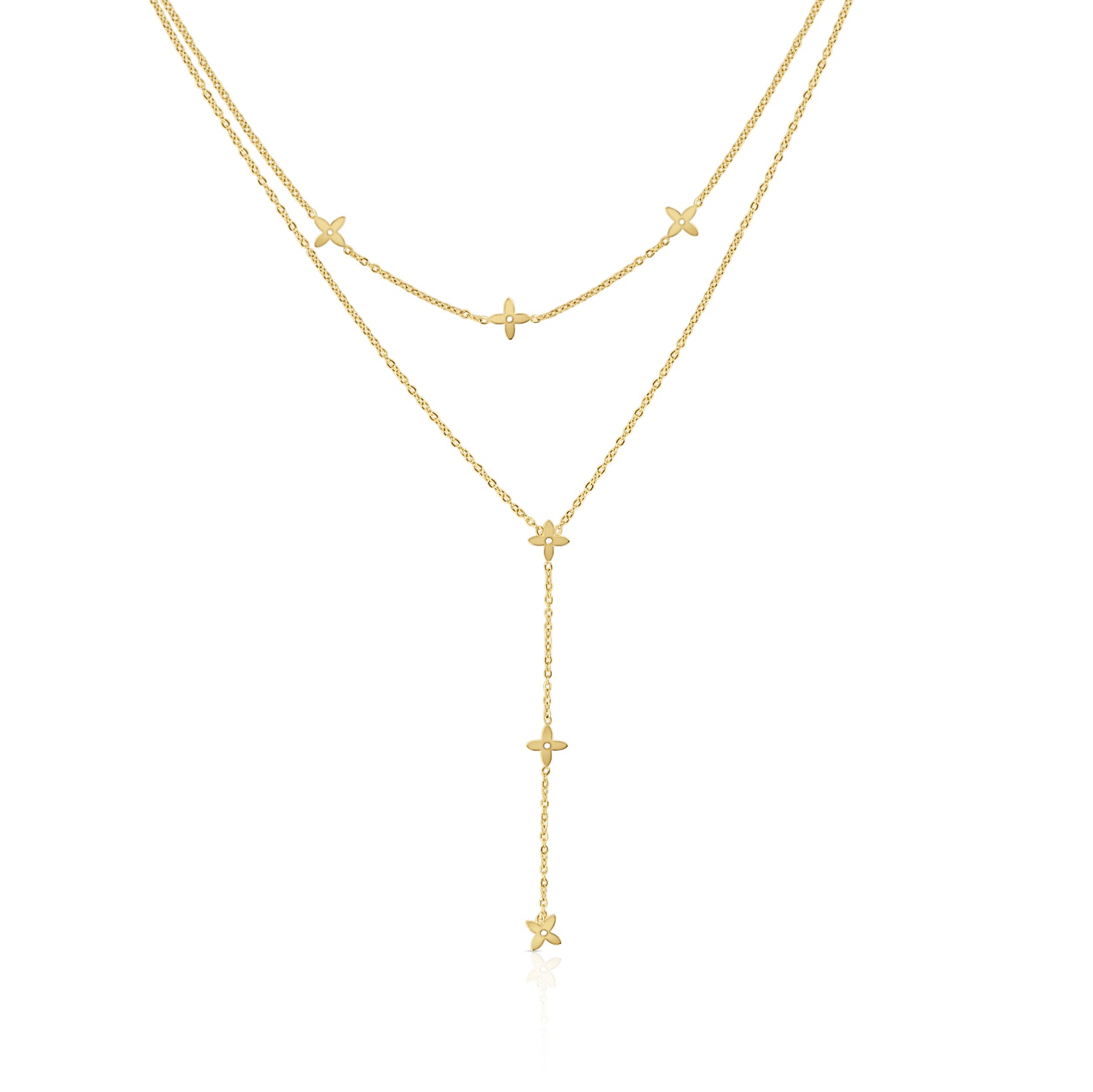 Collier Trèfles double