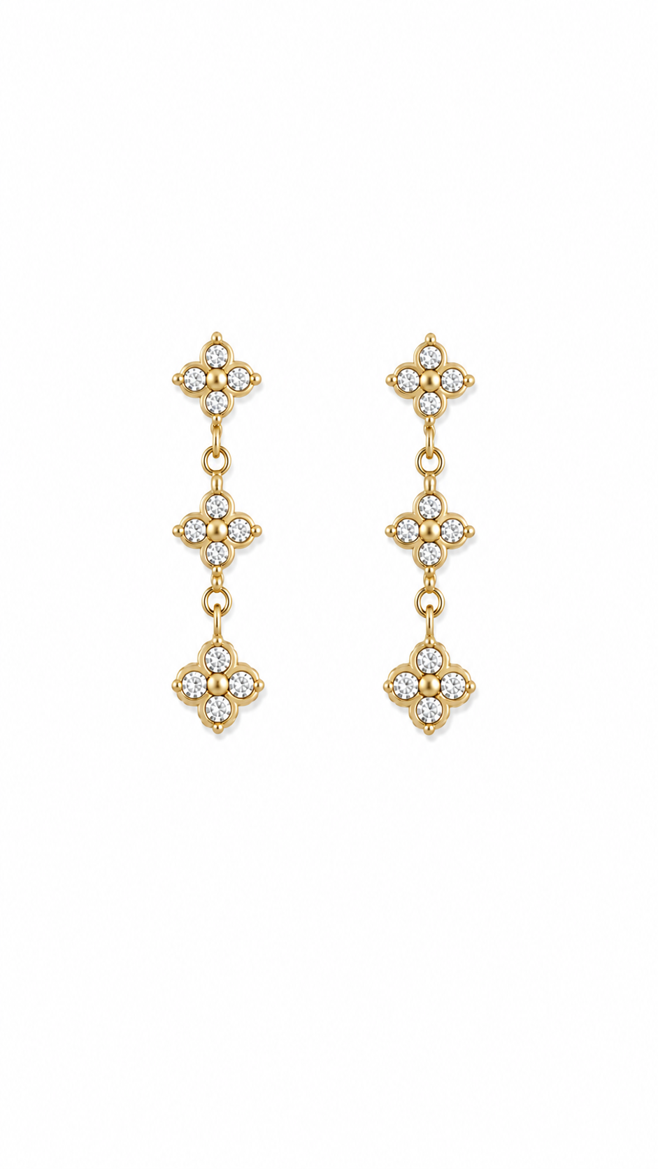 Boucles d’oreilles pendantes trèfles