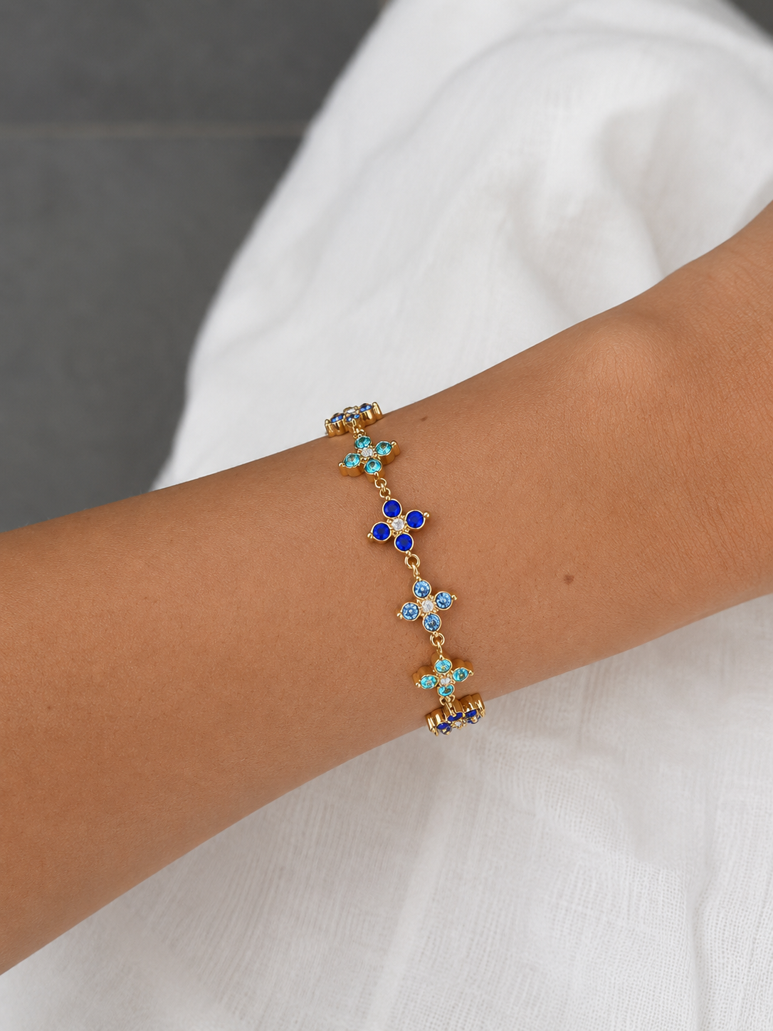 Bracelet Trèfles bleu